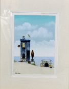 GARY WALTON, 'BEACH', an original watercolour painting, signed by the artist, mounted and framed,