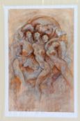 AFTER JOY KIRTON-SMITH, 'THREE MUSES', a limited edition print, 136/295, signed, titled and numbered
