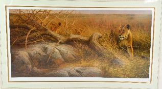 AFTER DICK VAN HEERDE, 'SERENGETI LIONESSES', a limited edition print, signed and numbered,