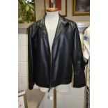 A MARKS & SPENCERS BLUE HARBOUR BLACK LEATHER GENTS JACKET, size L, together with twenty four