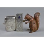 A SILVER VESTA CASE, Birmingham 1904, William Henry Sparrow, a Continental silver lipstick holder