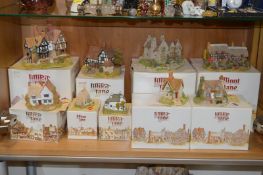 NINE BOXED LILLIPUT LANE SCULPTURES, to include 'Mrs Pinkerton's post Office', 'Anne Hathaway 1989',