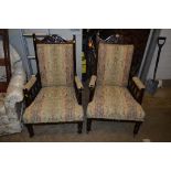 A PAIR OF VICTORIAN PARLOUR CHAIRS (2)