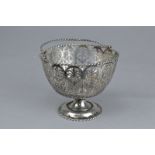 A PIERCED SILVER BASKET, London 1912, approximate weight 208 grams