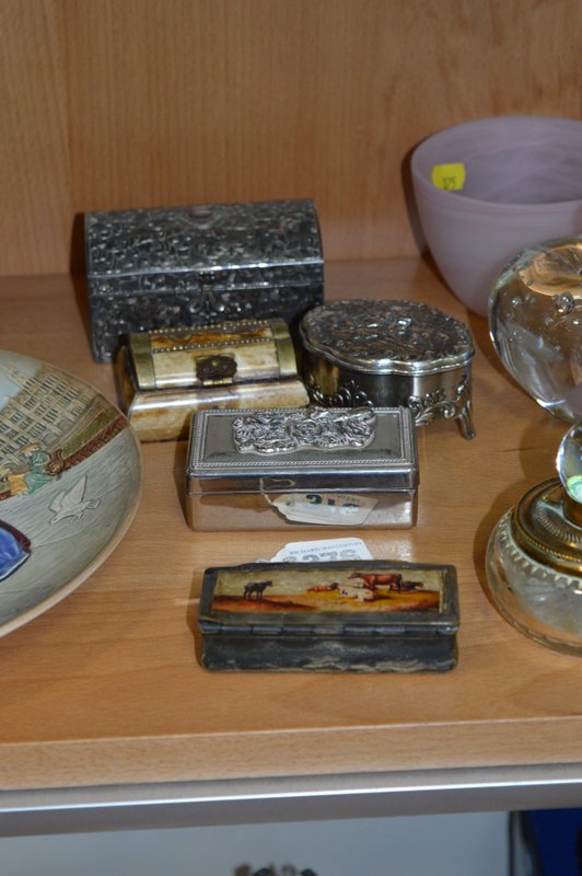 FIVE VARIOUS TRINKET/SNUFF BOXES (5) - Image 2 of 2