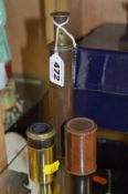 A SMALL BRASS TELESCOPE (case loose), full length approximately 35.5cm, together with a Newman &