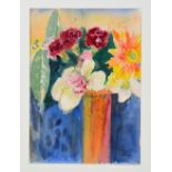 BERNADETTE OWEN, 'FLOWERS IN A VASE', an original watercolour painting signed by the artist,