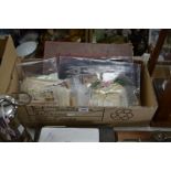 A BOX OF VICTORIAN/EDWARDIAN GREETINGS CARDS, In Memorium cards, etc and a vintage album
