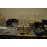 SIX BOXED SETS OF FOUR BOHEMIA GLASS GLASSES, together with other glassware, dressing table set etc