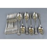 TWELVE PLATED FORKS AND SIX PLATED BERRY SPOONS