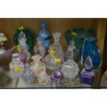 A GROUP OF GLASSWARES, to include Mdina, Caithness, Michael Sutcliffe scent bottle (chipped to
