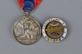 A CASED WWI FOR FAITHFUL SERVICE MEDAL, awarded to John Kirkland Reid, together with an enamelled