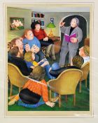 AFTER BERYL COOK, 'POETRY READING', an open edition print signed by Beryl Cook in pencil,