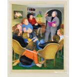 AFTER BERYL COOK, 'POETRY READING', an open edition print signed by Beryl Cook in pencil,