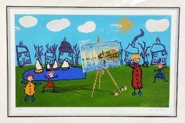AFTER JOHN WILSON, 'THE BOATING LAKE', a limited edition print 26/295, signed and numbered in