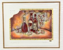 AFTER KEVIN BLACKHAM, 'VIN DE TABLE III', a hand embellished print, signed and titled in pencil,