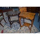 TWO OAK OCCASIONAL TABLES, with undertiers (2)