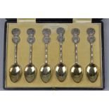 A CASED SET OF SIX CHINESE SILVER SPOONS