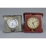 TWO TRAVEL CLOCKS, 'Standard USA and Camalier and Buckley'