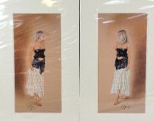 AFTER KAY BOYCE, 'BLACK SATIN 1 AND II, a pair of limited edition prints, both numbered 45/95,
