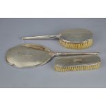 A THREE PIECE SILVER DRESSING SET, Birmingham 1969