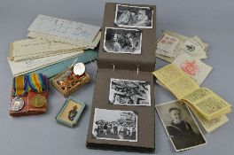 A FAMILY ARCHIVE OF MEDALS, believed father and son ephemera, photographs concerning both WWI and