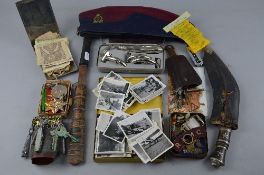 A METAL BOX CONTAINING THE WWII ARCHIVE OF MEDALS AND ITEMS, relating to the War Service of A.G.