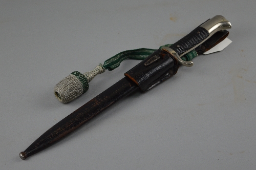 A WWII ERA GERMAN ARMY DRESS BAYONET, by 'Alcoso' ACS Solingen, blade is very clean, complete with
