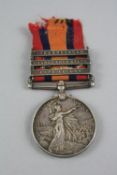 A QUEENS SOUTH AFRICA MEDAL, bars, Johannesberg, Orange Free State, Cape Colony, correctly named