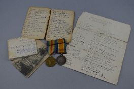 A BRITISH WAR & VICTORY MEDAL, pair, correctly named to 72088 Pte F. Sykes R.A.M.C., together with a