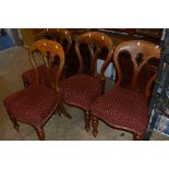 A SET OF FOUR VICTORIAN MAHOGANY DINING CHAIRS