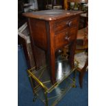 AN EARLY 20TH CENTURY MAHOGANY TWO DRAWER BEDSIDE CABINET