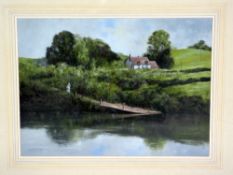 S.G. JENNINGS, 'FERRY QUAY AT ARLEY', an original pastel drawing, signed by the artist, mounted