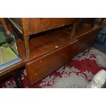 A VICTORIAN MAHOGANY DROP LEAF TABLE, a mahogany occasional table and two oak chests of drawers (4)