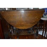 RICHARD HORNBY TEAK NEST OF THREE TABLES, and an oak gate leg table (sd) (2)