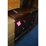 A VICTORIAN MAHOGANY CHEST, of two short over three long drawers (sd)