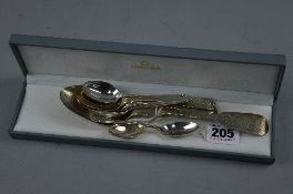 SIX SILVER TEASPOONS, and three Georgian silver spoons, approximate weight 173 grams, (9)