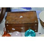 A MOTHER OF PEARL INLAID WORK BOX