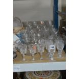 A SMALL GROUP CUT GLASSES AND BOWLS