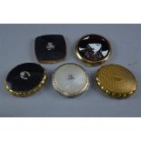 FIVE DECO COMPACTS