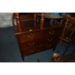 A MAHOGANY CHEST, of two short over two long drawers with brass swan neck handles