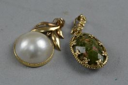 TWO 9CT GOLD MIXED PENDANTS