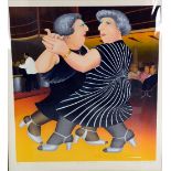 BERYL COOK, 'DANCING ON THE QE2', signed, titled and numbered in pencil, 293/300, double card