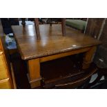 A SQUARE OAK COFFEE TABLE