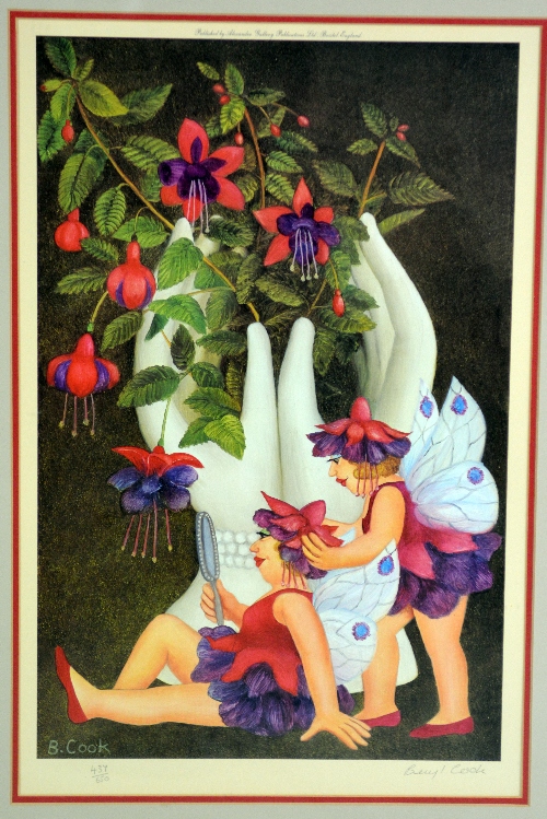 BERYL COOK 'FUCHIA FAIRIES', a limited edition print 437/650, numbered and signed in pencil, mounted