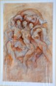JOY KIRTON SMITH 'THREE MUSES', a limited edition print 137/295, signed, numbered and titled in