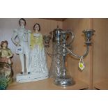 A VICTORIAN STAFFORDSHIRE POTTERY FIGURE GROUP 'PRINCESS ROYAL AND PRINCE FREDERICK OF PRUSSIA',