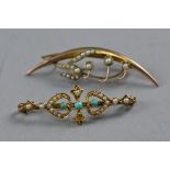 TWO EDWARDIAN 9CT BROOCHES