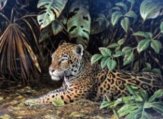 GUY COHELEACH, 'JUNGLE COVER - JAGUAR', a limited edition print 129/750, signed and numbered with