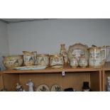 A GROUP OF FIELDINGS CROWN DEVON ITEMS, 'Eva', 'Peel', 'Ely' patterns etc, on blush ivory ground, to